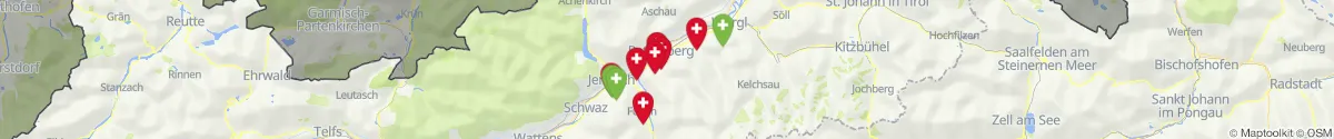 Kartenansicht für Apotheken-Notdienste in der Nähe von Radfeld (Kufstein, Tirol)